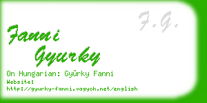 fanni gyurky business card